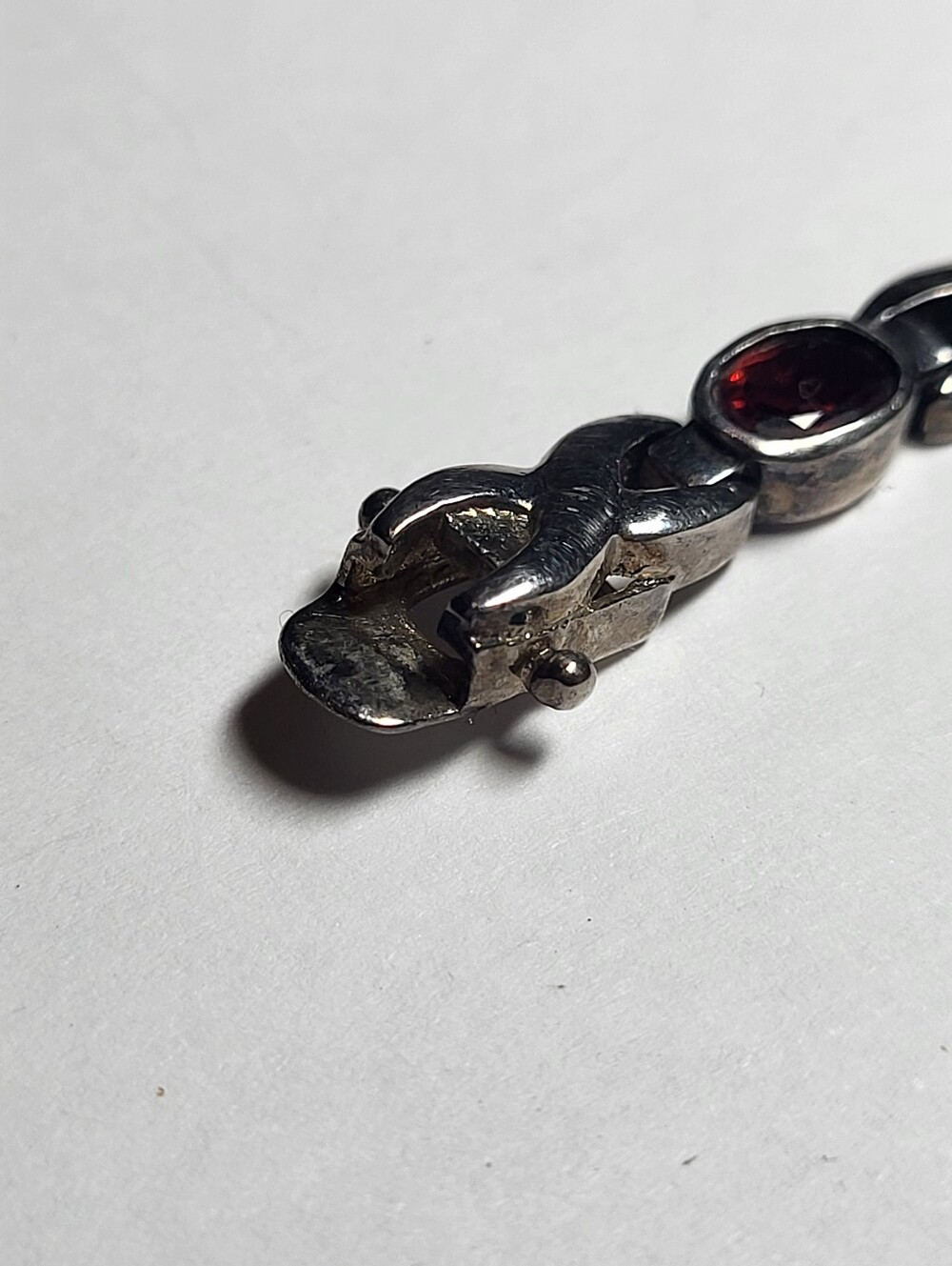 Vintage Sterling Silver Multicolor Gemstone Infinity Link Bracelet - Picture 8 of 10